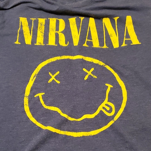 Nirvana Blue T-Shirt with Yellow Logo - Picture 3 of 5